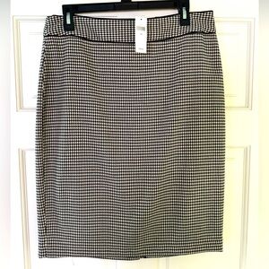 NWT Banana Republic black ivory houndstooth pencil skirt size 10